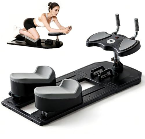 Pilates Reformer Maschine mit automatischem Rebound Ab Roller, Multifunktionaler Bauchtrainer für Home Gym Fitness