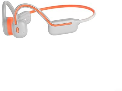 Glewi Cuffie a conduzione ossea con lettore MP3 da 32 GB, IPX8 impermeabile 5.3, cuffie sportive a orecchio aperto, per nuoto e corsa, facili e veloci da usare (grigio-arancione)