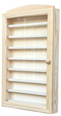 Greca Vitrine hölzerne. Naturholz, zum Bemalen. Maße (Breite/Boden/Höhe):(Breite/Boden/Höhe): 54 * 30 * 6,5 cm.