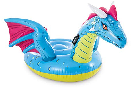 Intex, 79in X 75in, for Ages 3 Dragon Ride-On, 79 x 75 Pulgadas, para Mayores de 3 años, Unisex, Multicolor, L