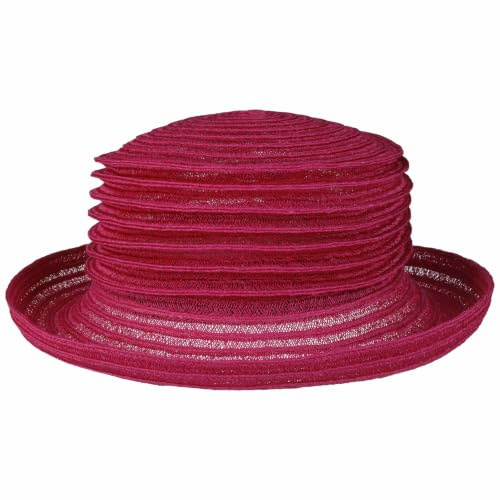 Mayser Belma Falten Strohhut Hanf Boaterhut Packable Handmade Made in EU Damen Sommer pink One Size