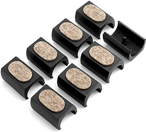 Design61 Filtglidare, set med 8 för frisvängare, stolsklädsel, Ø 20–22 mm, möbelglida, klämskålsglidare med ljuddämpande filtglidyta