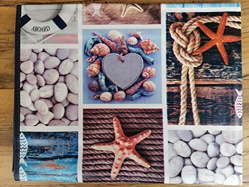 Pago Poco Tovaglia Quadrata in Cotone Plastificato 100% Impermeabile Disegno MARE PESCI CORALLO Misura:140x140... MADE IN ITALY !!!!