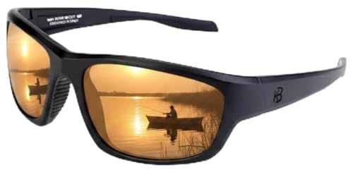 BUNVICK Polarisierte Hochleistungs-Sonnenbrillen aus Echtem Glas für Männer und Frauen, italienisches Design, Anti-Glare, UV400, Corning Echtes Glas Linsen（8201 Rome Brown）