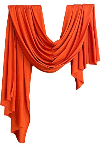 ZOYIEP Vorhäng- Querbehang Transparente Freihanddeko Hochzeitsbogen,Gardinen Voile für Schlafzimmer Wohnzimmer Hochzeit Deko (Orange,150x300cm)