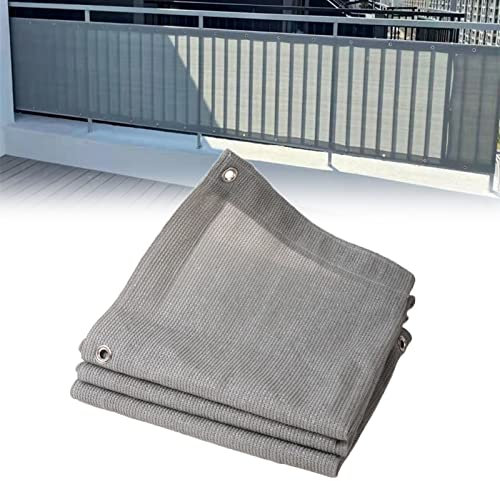 GZGLZDQ Grauer Balkon-Sichtschutz 0.9X5m/10m, HDPE (Anti-Aging), 200g/㎡, Blickdichte Balkonsichtschutz für UV-balkonschutz, für Balkongeländer Balkonverkleidung Gartenzaun Balkonumrandung