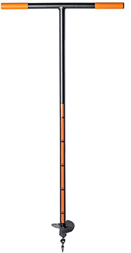 KADAX Handerdbohrer, Erdbohrer aus Metall, Erdlochbohrer mit Quergriff, Spiralbohrer für Garten, Pfostenbohrer, Pflanzbohrer, Blumenzwiebelbohrer, Pfahlbohrer (100mm)