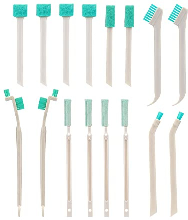 SAVITA 16Pcs Small Household Cleaning Brushes, Tiny Cleaning Brush Set Micro Scrubber 8 in 1 Detail Sponge Cleaning Brush Small Holes Corner Space Keyboard Bottle Tile