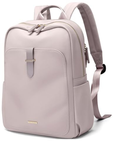 GOLF SUPAGS Laptop Rucksack Damen Elegant 14 Zoll Schulrucksack Herren Tagesrucksack Wasserdicht Schultasche mit Laptopfach Backpack Women Daypacks für Uni Travel Reise Rose Grau