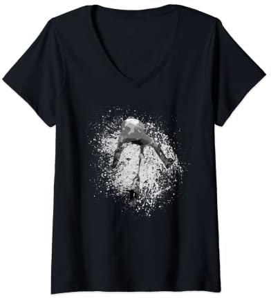 Damen Einrad - Unicycling - Freestyle - Tricks T-Shirt mit V-Ausschnitt