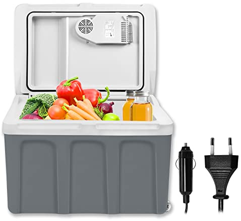 SUBTLETY Kühlbox 12V & 230V Tragbarer Thermoelektrische Mini Kühlschrank mit Netzteil & Zigarettenanzünder Anschlüssen Gefrierschrank mit Kühl- und Warmhaltefunktion für KFZ Auto Camping (48 Liter)