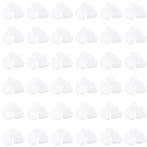 FINGERINSPIRE 50 Stück Acryl Getränk Tags Wolke Form Party Getränk Tag 45x30 mm weiß Acryl Marker leer trinken Weinglas Charms für Weinprobe Party