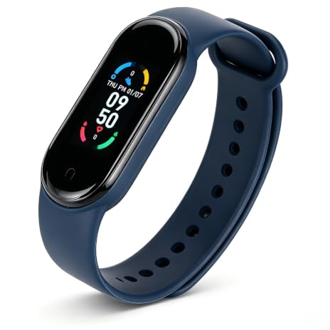 Lazmin112 Intelligentes Armband mit Schrittzähler, Herzfrequenzmesser, Schlafmonitor, APP-Nachricht, IP67 Wasserdicht, Integrierter USB-Stecker, Ganztägiges Aktivitätstracking