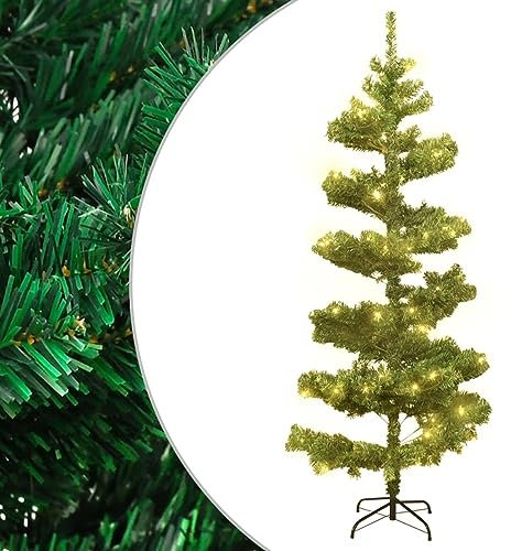 JUNZAI Spiral-Weihnachtsbaum mit Ständer Tannenbaum Künstlich, Christbaum, Christmas Tree, Tannenbäume, Weinachts Baum, Grün 150 cm PVC