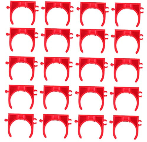 Veemoon PVC Pipe Clamp U-Shaped Tube Holder Support Clips for Electrical Wiring 20mm 100pcs, Sturdy Pipe Fasteners for Cable Management and Plumbing Fixing