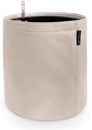LECHUZA-Pflanzgefäß TRENDCOVER veganes Leder Creme mit Bewässerungssystem| Ø 32 cm × 33 cm|14194