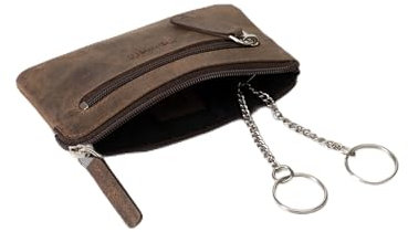 richhoff Supersoft Premium Leder Schlüsseletui – Schlüsseltasche für Damen und Herren – Schlüsselmäppchen mit Fach