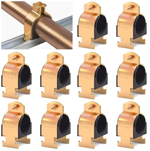 Pearwow 10 Pack Rubber Cushion Strut Clamp,Zinc-plated Pipe Strut Clamps for Mounting Copper Pipes,Pex Pipe,Gas Pipings,Cvpc Tubing,High Temperature Resistance Mount Strut Clamp (1 Inch)