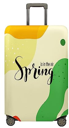 Highdi Frühling Kofferhülle, Elastisch Reise Kofferschutzhülle Reisekoffer Koffer Schutzhülle, Kofferhülle Kofferschutzhülle, Kratzfest Kofferschutz (Gelb Grün,M (22-24 Zoll))