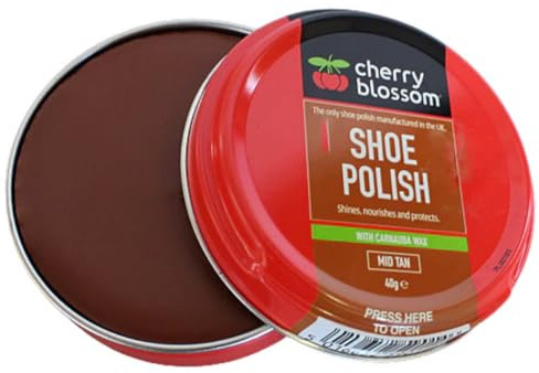 citystores® CB Mid Tan Shoe Polish Shines Nourishes Protects With Carnauba Wax Trainers Boots Crep Footwear 40g 0146