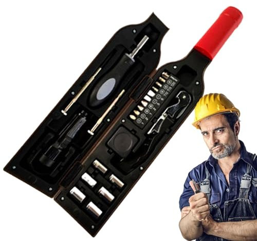 Set di cacciaviti di precisione, set di punte per cacciavite,Kit cacciavite compatto Testa piatta Versatile cricchetto Phillips | Punta per cacciavite in una cassetta degli attrezzi per