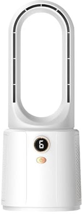 Bladeless Silent Table Fan - Rechargeable Desktop Air Purifier With 6 Cooling Speeds - Portable for Home, Bedroom, Office and Travel