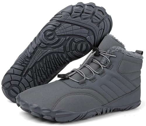 Giltpeak Men's Women's Winter Barefoot, Hiking Boots Non-Slip Waterproof Barefoot Shoes(Grey,Women7/Men5)