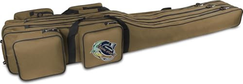 normani Angeltasche Rutentasche mit 3 Rutenkammern für 6 Ruten 1,25 m RodBox Triple Farbe Coyote