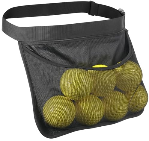 byepica Tennis & Pickleball midjeväska med nät och blixtlåsfickor, justerbar höftväska för 6-8 bollar, unisex