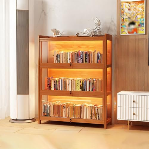 CTREVL Sammlervitrine Vitrinenschrank, Multifunktionale Staubdichte Glasvitrine, Glasvitrine stehend, Handgefertigtes Lagerregal für Waren, für Schlafzimmer, Wohnzimmer, Arbeitszimmer(80x32x106cm)