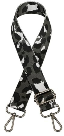 Anevous Verstellbar Taschengurt,Schultergurt für Taschen 75-130cm mit Karabiner,3,8cm Breit Leopard Muster Schulterriemen Trageriemen,Umhängegurt DIY Zubehör für Damentasche Handtaschen,Schwarz