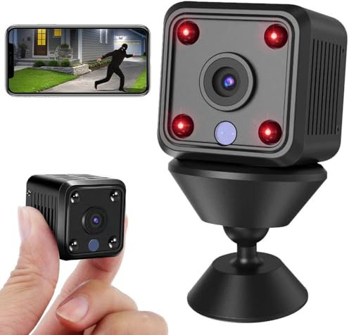 Mini Cámara Espía WiFi Oculta HD | Hidden Spy Camera con Visión Nocturna y Detección de Movimiento | Vigilancia Inalámbrica Interior/Exterior para Móvil - Larga Duración y Alta Discreción (Modelo XS)