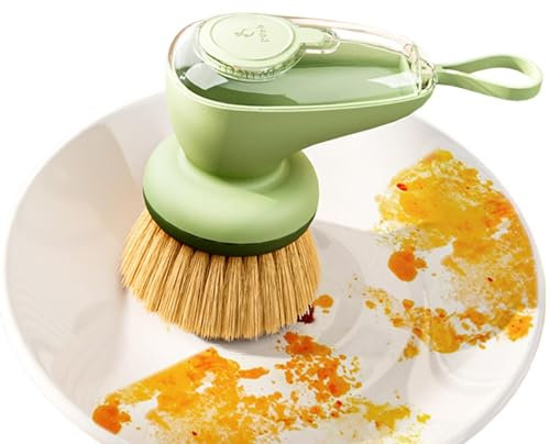 Liakyunf Kitchen Scrubber With Soap Dispenser,Kitchen Scrub Cleaning Brush | Refillable Soap Dishwasher Brush, Dishwashing Sponge Scrubber For Kitchen Home Bathroom