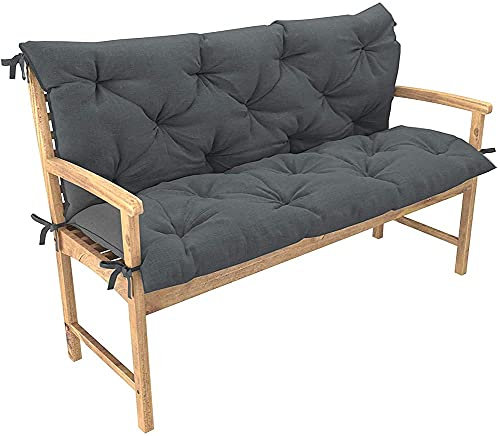 Thien Barest Bankkissen mit Rückenstützpolster für Gartenschaukel 2- 3-Sitzer Hängemattenkissen Outdoor Sofa Sitzpolster Holzstuhl Palettenkissen Ersatz