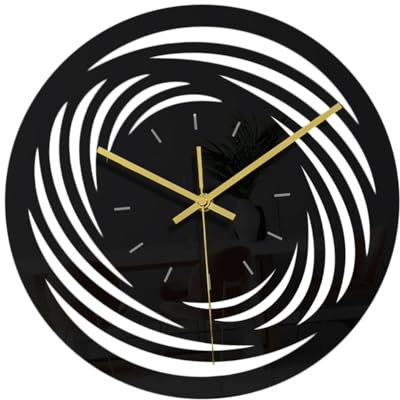 ERINGOGO Moderne Acryl Wanduhr Stumm 3D Rund Ohne Batterie Wohnzimmer Schlafzimmer Dekorative Uhr