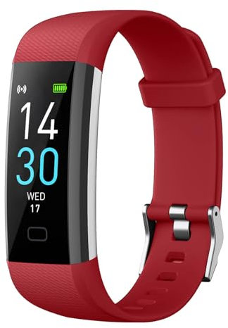 RORIOS Sportivo Smart Band per Uomo Donna Activity Tracker Braccialetto IP68 Impermeabile 16 Modalità Sport Fitness Orologio da Polso Intelligente Rosso