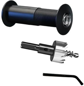 Kit spioncino in ottone con spioncino per porta da 16 mm, copertura per fori per porte da 1-3/8 a 2-1/4,con Copertura Privacy, Lente Ottica HD, Angolo di Visione 200°, per Casa, Ufficio e Hotel