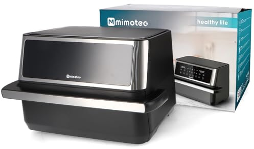 M mimotec – Air Fryer Double Touch 11L (5,5+5,5L) Freidora de Aire Doble sin Aceite, 2850W, 10 Menús, Pantalla Táctil, Temporizador 60min regulable, 80-200°C, Cocina Fácil y Saludable