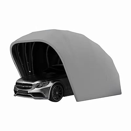 Carport-Überdachung aus Edelstahl, faltbar, einziehbar, für Autos, 5,5 m x 2,5 m x 2,3 m, wetterbeständig, grau, Parkhaus