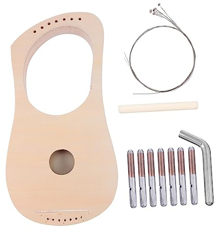 BIUDECO 1 Satz DIY Holz Lyre Harp Saitige Bausatz für Kreative Handarbeit Musikinstrument für Erwachsene Musikförderung und Persönlichen Gestaltung