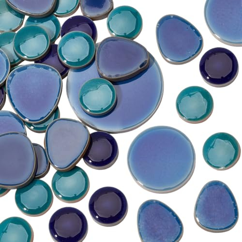 SOFPLATE 1 caja de 200g de Mosaicos de Porcelana Azul Mosaicos Irregulares Piezas de Porcelana Rotas A Granel Formas Variadas Suministros de Cerámica para Manualidades Platos Macetas Jarrones Tazas De