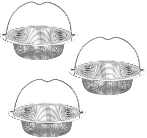 3 Piezas Colador de Fregadero de Cocina, Filtro de Acero Inoxidable ColadorFregadero Tapon FregaderoCocina Colador de Drenaje Filtra Residuos y Evitar el Bloqueo paraCocina Baño Fregadero