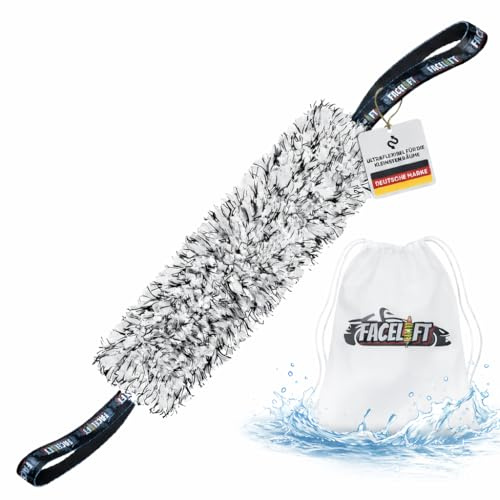 FACELIFT® Premium Mikrofaser Felgenputzband 32 x 7,5 cm – flexible Alternative zur Felgenbürste für Felgenreinigung, ohne Metallkern, inkl. Aufbewahrungsbeutel