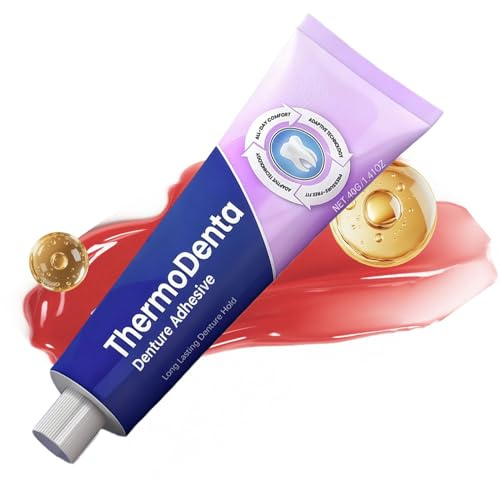 Adesivo per Dentiere per Denti | 40g Colla Per Denti Finti | Colla Per Fissaggio Paradenti - per Mangiare e Masticare Cura Quotidiana per Donne e Uomini per Casa Viaggio e Esterno