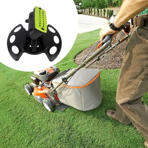 16 Holes Oscillating Garden Sprinkler Nozzle, 180° Adjustable Water Spray Automatic Sprinkler for Lawn, Plants, and Flower Beds, Black with Green