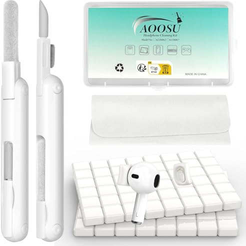 AOOSU Rengöringssats, Rengöringspasta, Rengöringslera, för Rengöringssats AirPod för Laddningsfodral AirPods, Hörlurar, Telefon, Elektroniska Enheter (Vit)