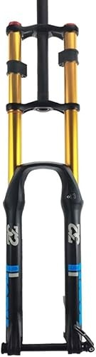 CFDZCP Fahrradgabeln 26 27,5 29 Zoll MTB-Fahrrad-Downhill-Federgabel, Federweg 130 Mm Doppelschulter-Vorderradgabel Steckachse 15 X 100 Mm Zugstufeneinstellung(Blue,26'')
