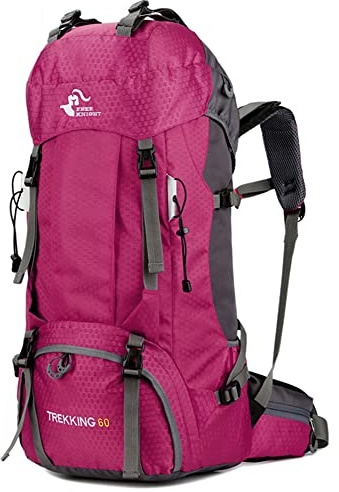 Bseash 60L Waterproof Hiking Camping Backpack with Rain Cover, Large Outdoor Sport Travel Daypack Rucksack for Climbing