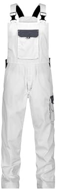 DASSY® Calais Zweifarbige Arbeitslatzhose - Größe 50 - WEIß/ZEMENTGRAU