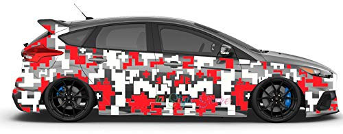 1A Style Sticker Auto Aufkleber Pixel Seitenaufkleber Camouflage Seiten DEkor, Flecktarn Set, 70 Teiliges Set - 2 Farbig
